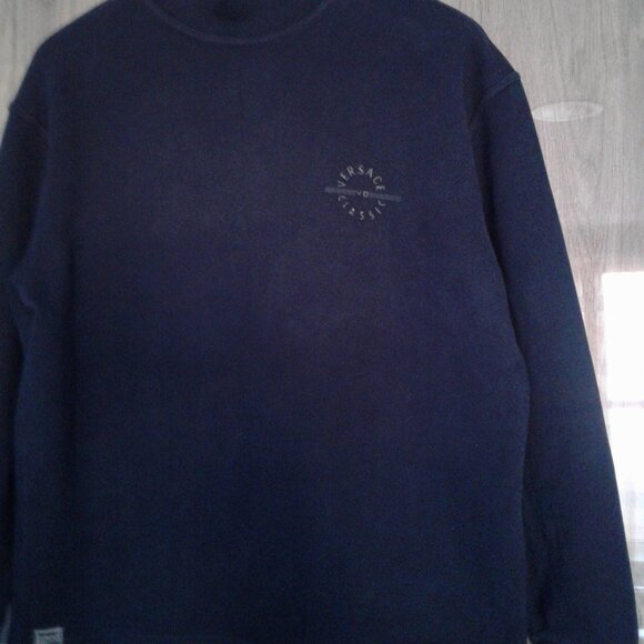 VERSACE MAN SWEATSHIRT SWEATER TOP NAVY BLUE M, MEDIUM, L, LARGE, 10, ITALY 44 - Picture 2 of 7